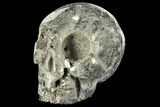 Polished Pyrite Skull With Pyritohedral Crystals #96328-1